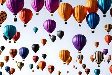 frightening Halloween air balloons in various colors against a white backdrop