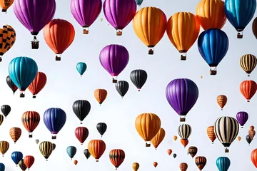 Photo sur Plexiglas Montgolfière frightening Halloween air balloons in various colors against a white backdrop