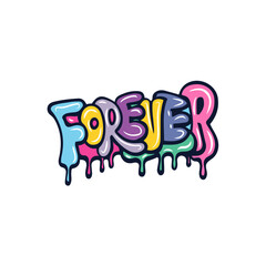 Graffiti lettering typography art illustration