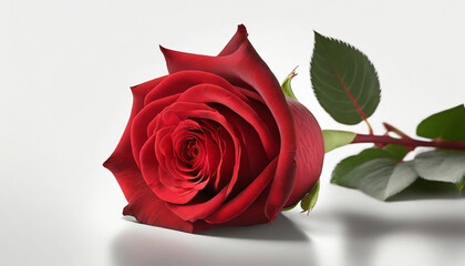 Red Rose on a Clean White Background