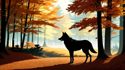 Silhouette of a wolf