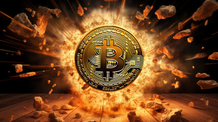 Bitcoin, cryptomonnaie, monnaie virtuelle. Nouvelle technologie. Porte feuille numérique. Arrière-plan pour conception et création graphique.