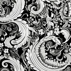 Paisley Serenity in Monochrome Pattern