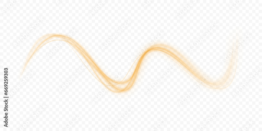 Aufkleber luminous orange lines of speed. light glowing effect . abstract motion lines. png format. light trai