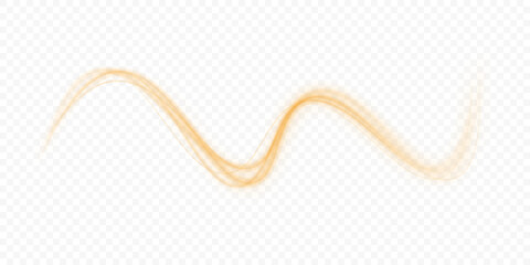 Luminous orange lines of speed. Light glowing effect . Abstract motion lines. PNG format. Light trail wave, fire path trace line, car lights, optic fiber and incandescence curve twirl.