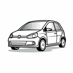 Hatchback in cartoon, doodle style. 2d vector illustration in logo, icon style. AI Generative
