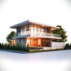 3d Modern Home Isolated On White Background