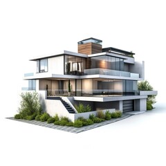 3d Modern Home Isolated On White Background