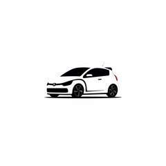 Naklejka premium Hatchback in cartoon, doodle style. 2d vector illustration in logo, icon style. AI Generative
