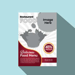 Vertical Delicious Food Flyer or Banner Template Design Vector, Magazine, Poster, Presentation, Brochure, Cover with Creative, Abstract, Modern and Professional colorful A4 Layout