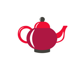 Cartoon teapot on a white background. Vector illustration