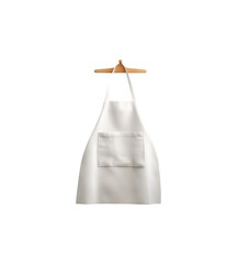 White apron with transparent background isolated on white background PNG.