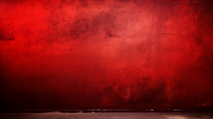 empty red room interior with concrete wall.