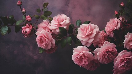 bouquet of pink roses, generative ai