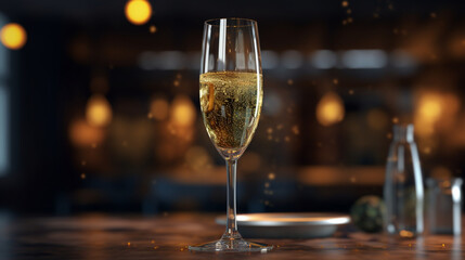Coupe de champagne, célébration et fête. Ambiance festive, nouvel an, anniversaire. Pour conception et création graphique.
