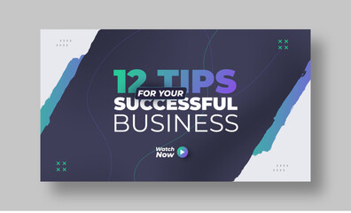 Business youtube thumbnail, video thumbnail or web banner template