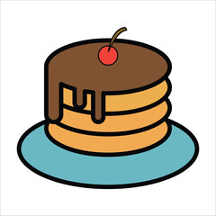 pancake icon vector design template