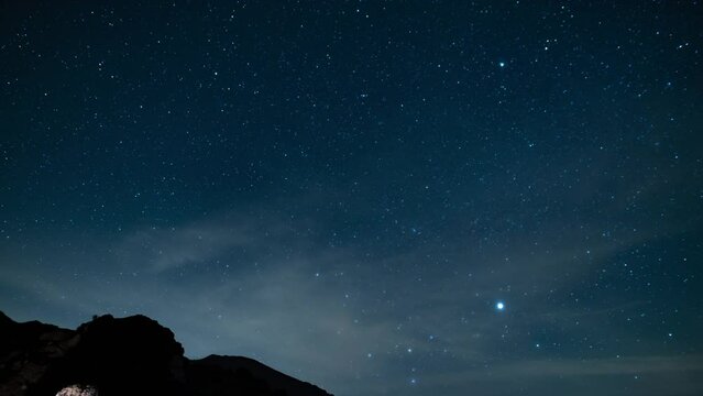 Mojave Desert Jawbone Canyon Stars Time Lapse South South East Rock Formation