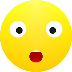Cute emoji surprised. Cute yellow emoticon.