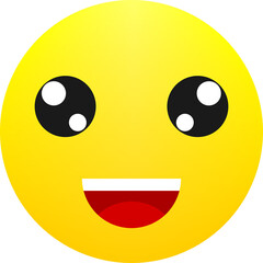 Cute emoji. Cute yellow emoticon.