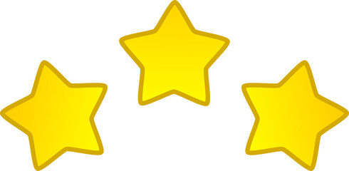 Three stars. Icon with 3 stars.