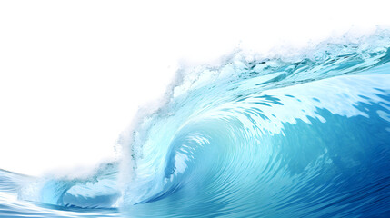 Blue waves, splashing, solid background