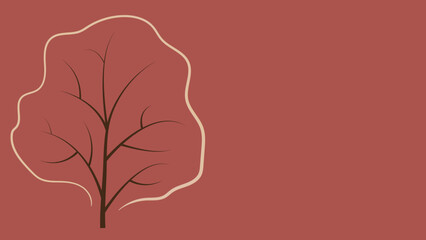 Hand drawn illustration of autumn tree
