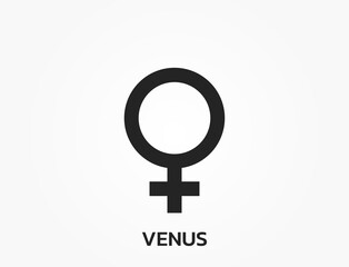 venus astrology symbol. zodiac, astronomy and horoscope sign. isolated vector image