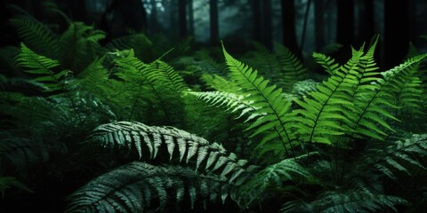A picture of a forest filled with an abundance of green plants. Perfect for nature enthusiasts or environmental campaigns.