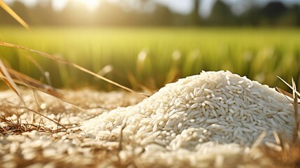 image of asian white rice plantation
