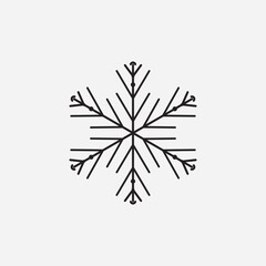 Snowflake icon vector, in trendy flat style isolated on white background.