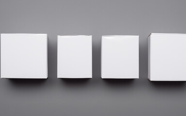 White blank boxes on gray background. Empty Boxes