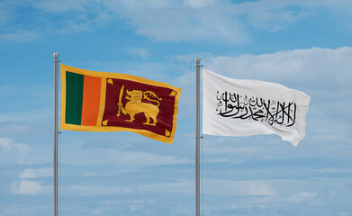 Sri Lanka and Afghanistan national flags, country relationship concept