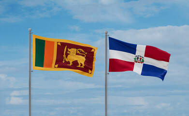 Belgium and Sri Lanka flags, country relationship concept
