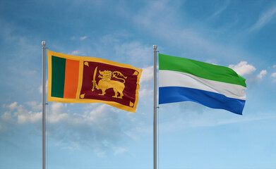 Sierra Leone and Sri Lanka flags, country relationship concept