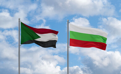 Bulgaria and Sudan flags, country relationship concept