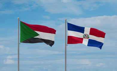 Belgium and Sudan flags, country relationship concept