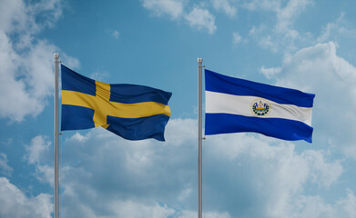 Salvador and Sweden flags, country relationship concept