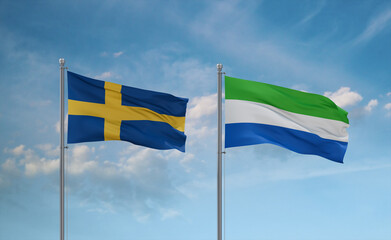 Sierra Leone and Sweden flags, country relationship concept