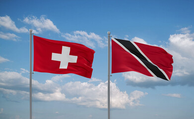 Trinidad and Tobago and Switzerland flags, country relationship concept