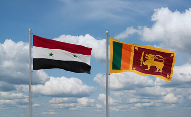 Sri Lanka and Syrian flags, country relationship concept