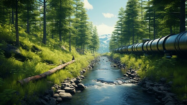 A pipeline running through a pristine natural reserve.