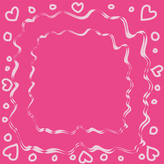 Vector abstract frame in the form of original patterns on a pink background