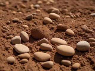 stones covered with brown soil 