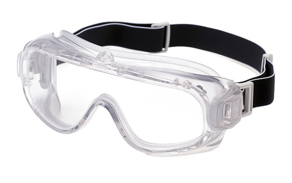 Adjustable Clear Lens Safety Goggles on a Transparent Background