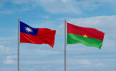 Burkina Faso and Taiwan flags, country relationship concept