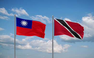 Trinidad and Tobago and Taiwan flags, country relationship concept
