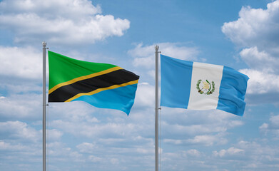 Guatemala and Tanzania flags, country relationship concept