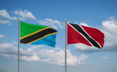Trinidad and Tobago and Tanzania flags, country relationship concept