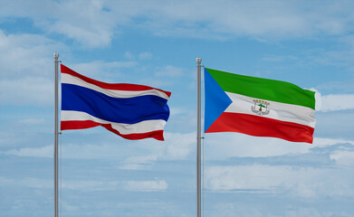 Equatorial Guinea and Thailand flags, country relationship concept